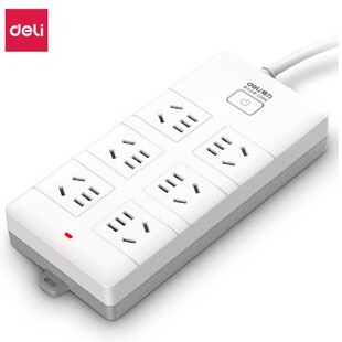 Deli 18168-03 Socket _6 Sets_ 3m _Pvc Bag (White)
