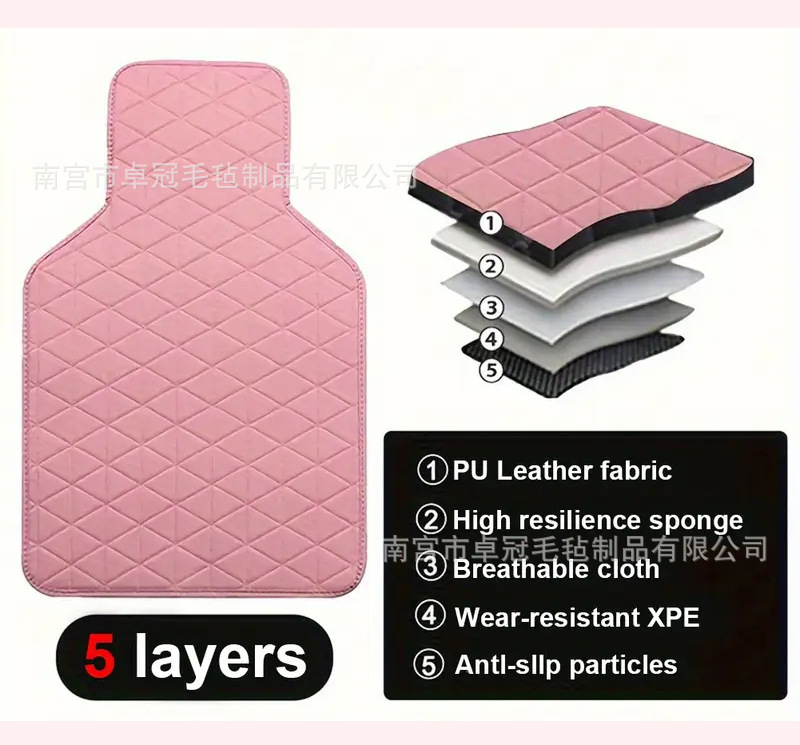 Car Floor Mats, Universal Pvc Leather Carpets, 5-Piece 4-Piece Set, Export Cross-Border Temu Amazon Shein