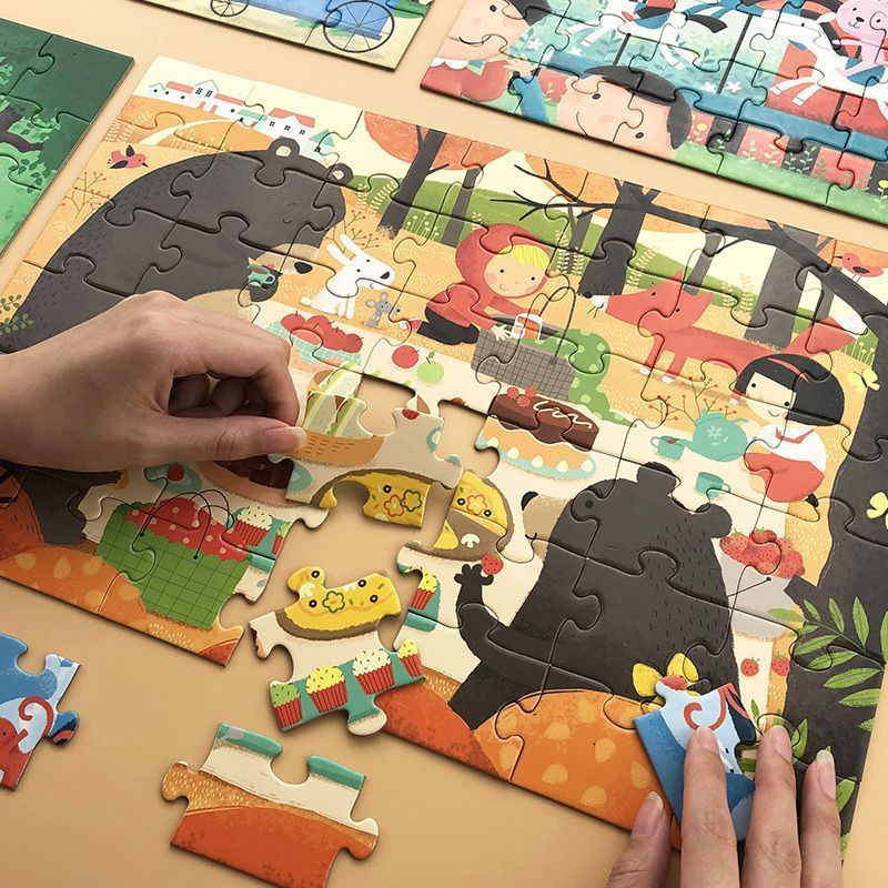 Little Red Flower Step Puzzle, a Toy for Early Education in Kindergartens for Children Aged 3 to 6, Designed for Boys and Girls to Develop Their Intelligence and Learn in the Ocean of Knowledge