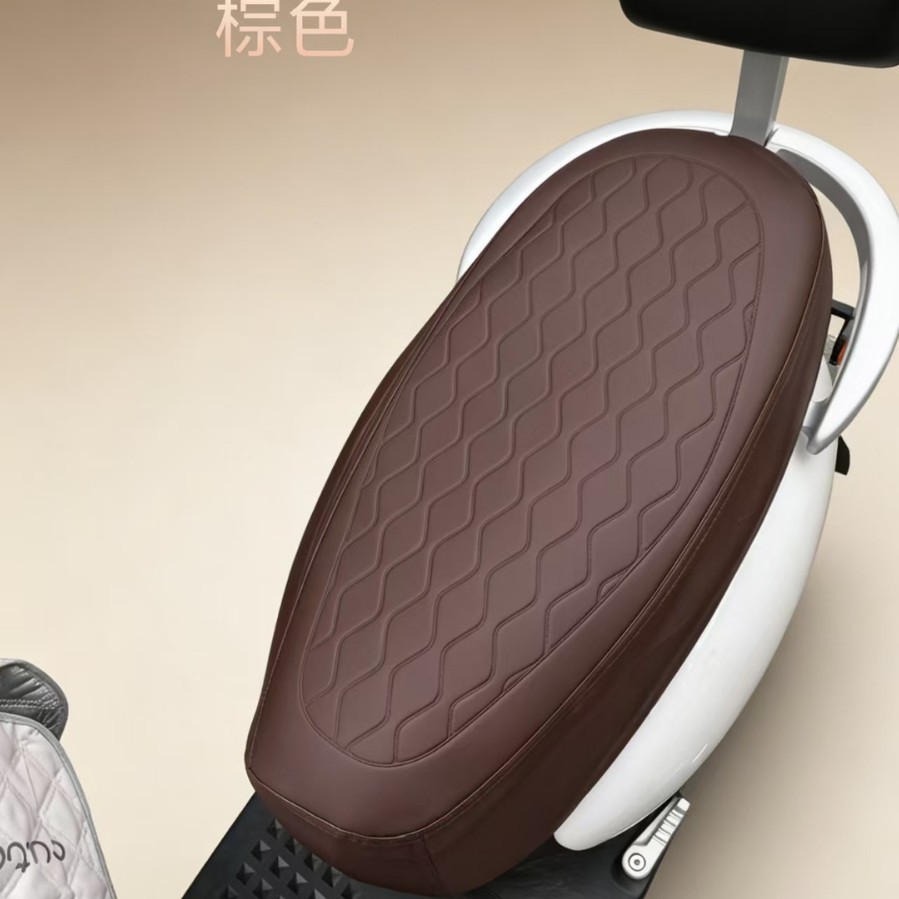 cubierta de asiento de motocicleta de automóvil eléctrico cubierta de cojín impermeable de cuero cubierta de cojín de pedal resistente al quemado aislamiento de acero doble aguja línea de presión