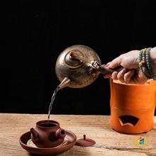 ✅潮汕工夫茶铜壶烧水壶黄铜茶壶紫铜鎏银泡茶壶煮水壶可明火煮茶