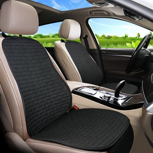 Four Seasons General Linen Car Cushion Square Cushion for Driver and Copilot One-piece Backrest Three-piece Set of 5-seat Full Set of Cushion