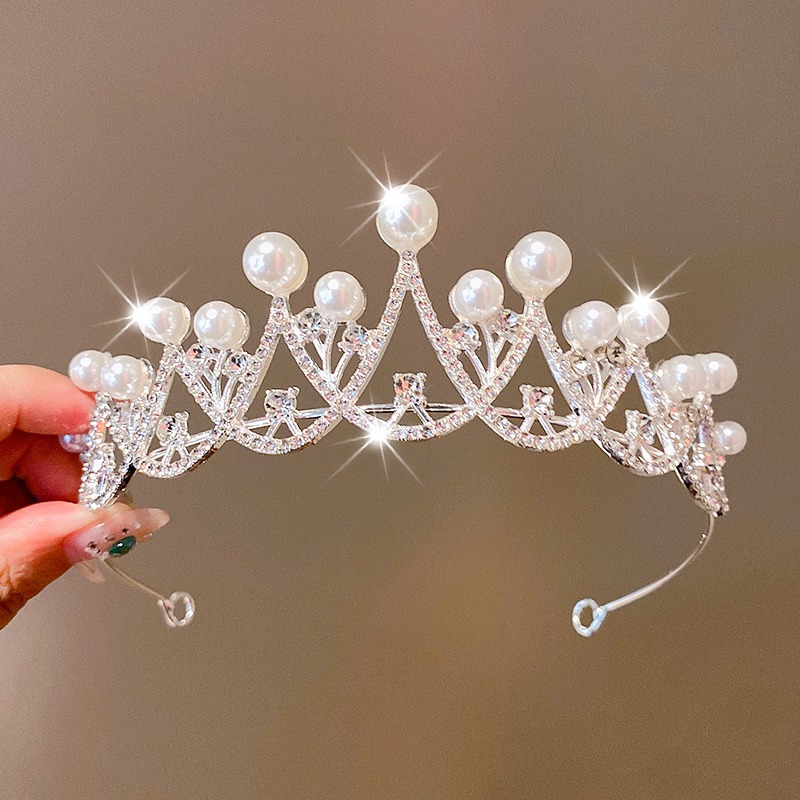 Tombro de corona para niños pequeña princesa corona diadema de cumpleaños accesorios para el cabello de cristal para niñas regalo de cumpleaños