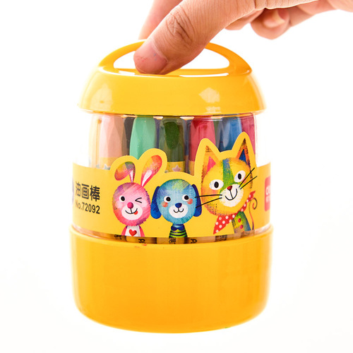Deli oil pastel hexagonal student painting children's bucket toddler paintbrush color pen crayon set washable crayon