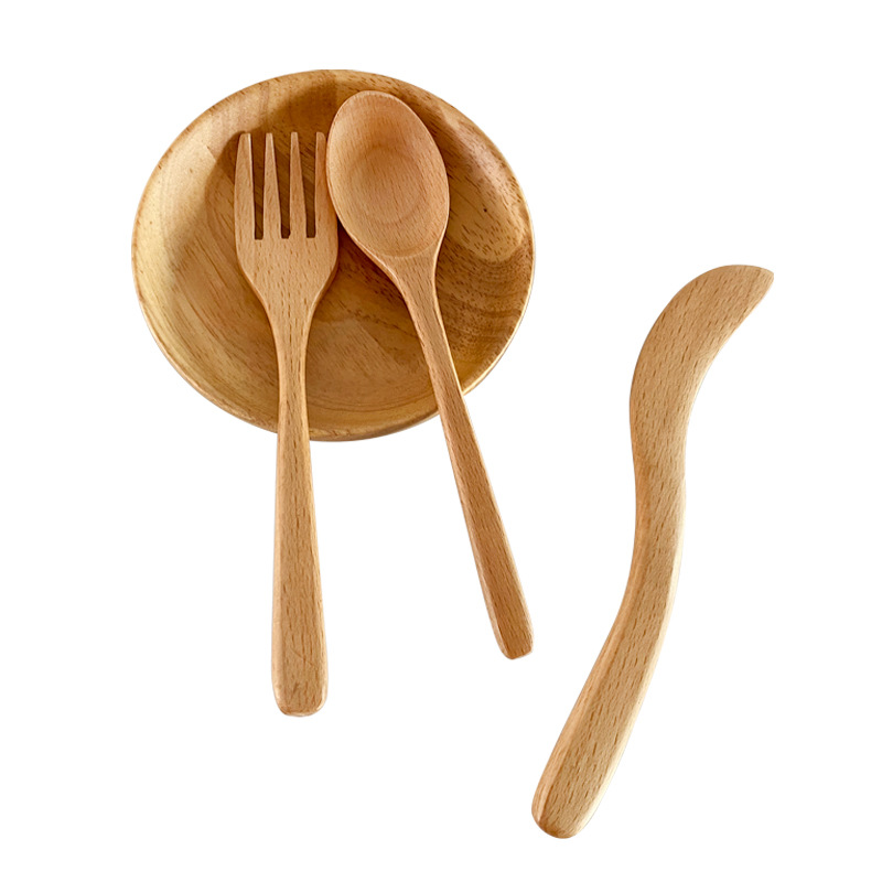 櫸木小木勺面包果醬抹刀木調(diào)羹蜂蜜勺寶寶勺小湯勺水果蛋糕木叉