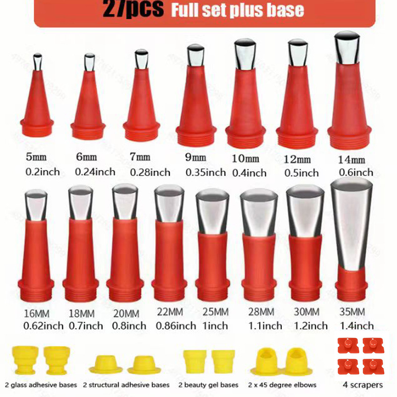 Factory direct stainless steel glue nozzle removable base structure glue gun glue glass glue gun nozzle wholesale