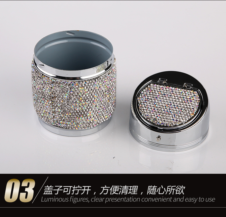 Car interior decoration diamond car ashtray Internet-famous goddess multi-functional fashion luxury car products