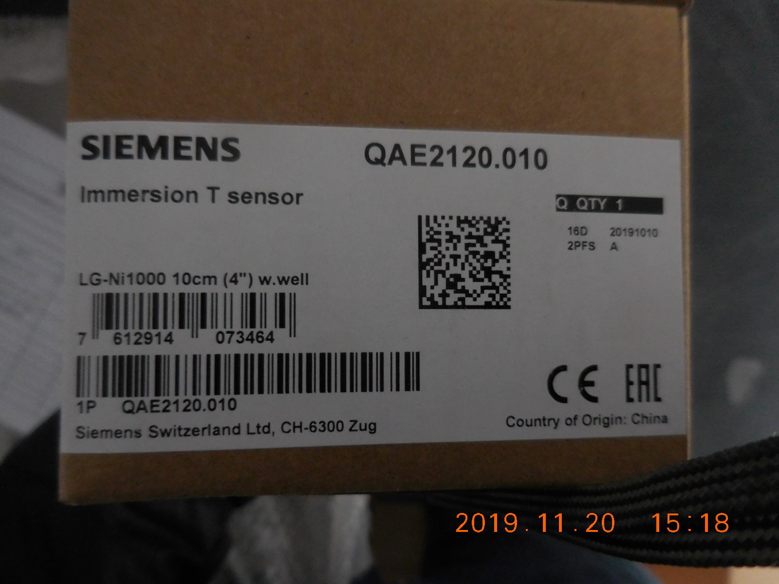 SIEMENS  温度传感器 QAE2120.010