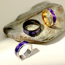 欧美跨境时尚气质钛钢戒指 紫色经典高级潮流戒指环手饰品批发