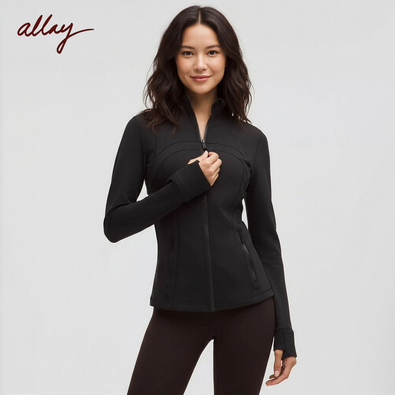 Yoga Fitness Stand-Up Collar Define Jacket for Women, Slim Fit, Stretchy Zipper Running Casual Long-Sleeve Top Yoga Fitness Stand-Up Collar Define Jacket for Women, Slim Fit, Stretchy Zipper Running Casual Long-Sleeve Top