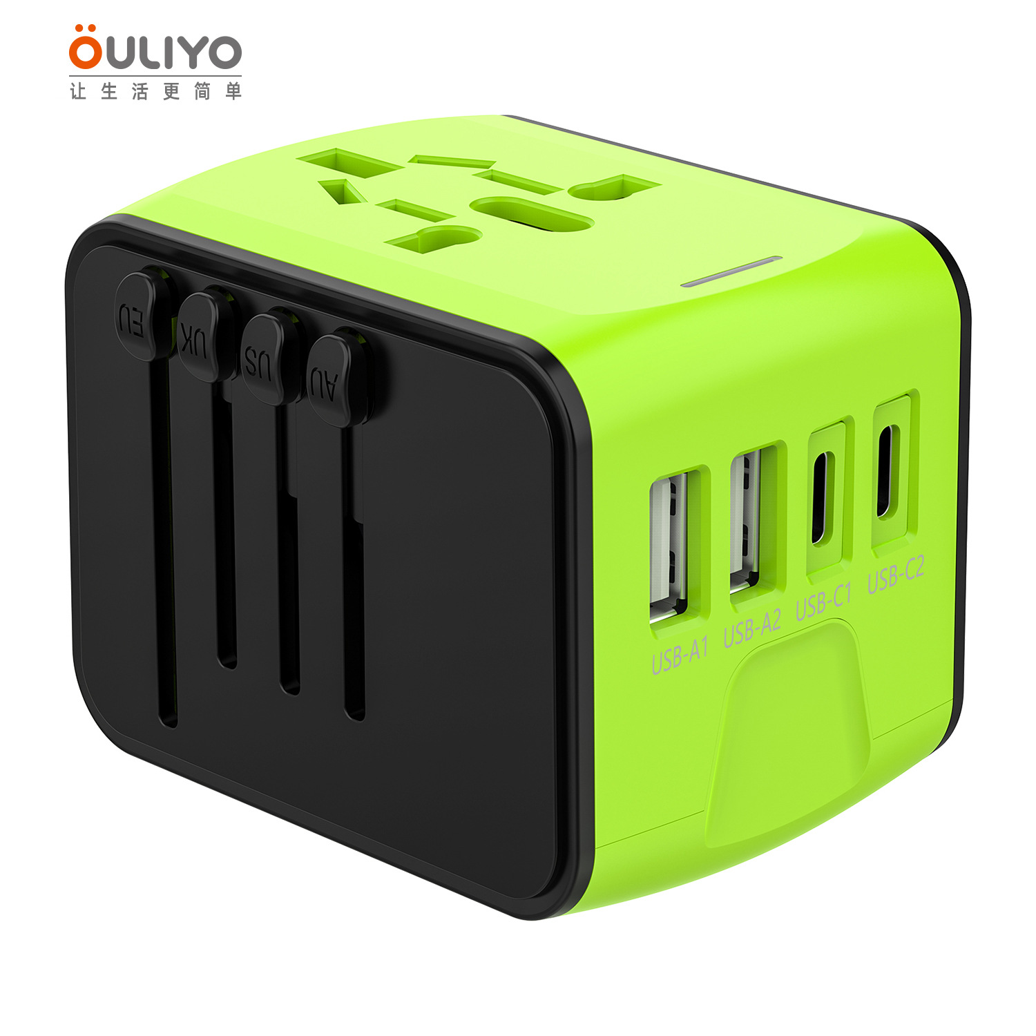 Nuevo enchufe de conversión de salida de identificación inteligente 3USB + TYPE-C para viajar al extranjero, negocios, estudiar en el extranjero y viajar