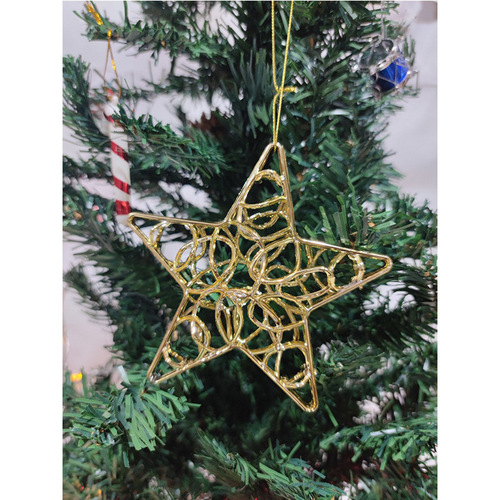 New Christmas decorations, iron pendants, Christmas tree, five-pointed star, bell, snowman, deer, Christmas ornaments