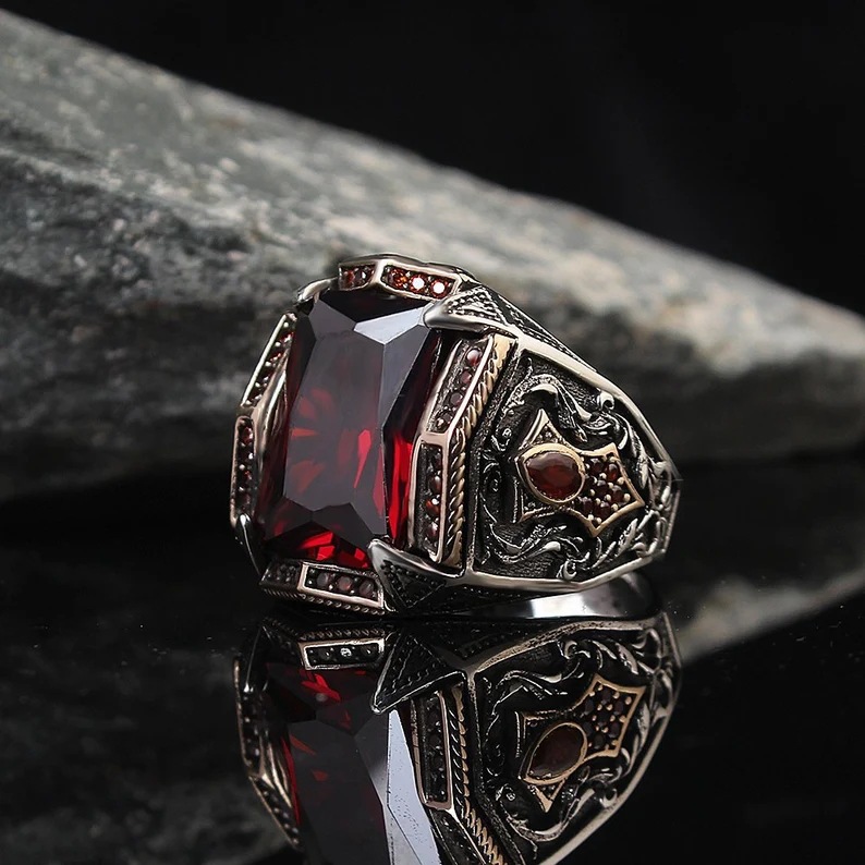 Retro Punk Karten Rad Ring Für Herren Aus Galvanisiertem Alloy_voghion.com