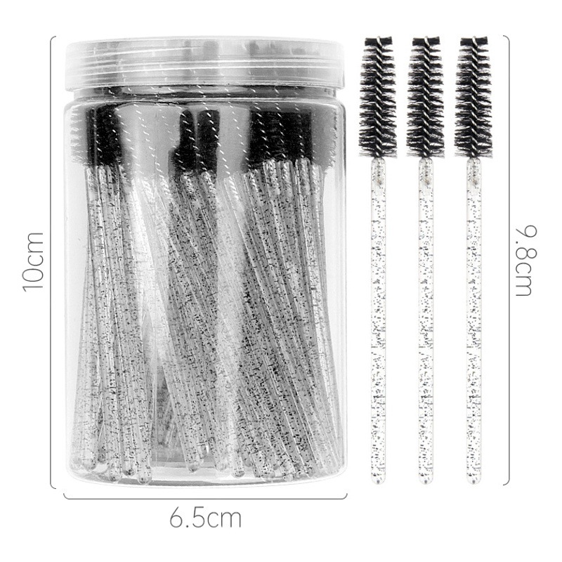 Wholesale grafting eyelash disposable crystal rod barrel eyelash brush 100/barrel color eyelash roll eyebrow comb
