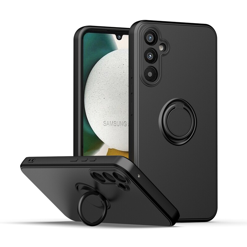 Cross-Border Applicable Samsung S23Ultra Mobile Phone Case with Integrated Ring A34/A54/A14 Silicone Pure Color Protective Cover