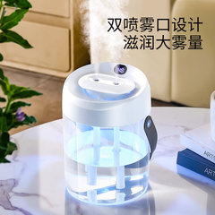 新款2L双喷口加湿器USB大容量小型家用卧室办公室静音数显加湿器