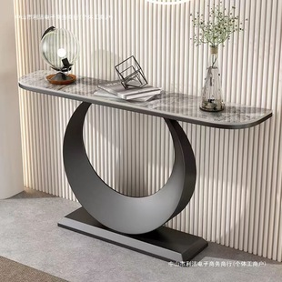 Light Luxury Slate Entrance Table Nordic Simple Modern Entrance Cabinet Entrance Door Corridor Semi-Circular Entrance Table Against the Wall