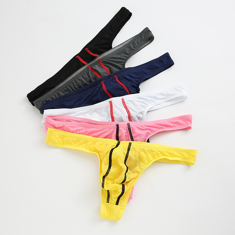 Junkumei Men's Breathable Nylon Solid Color Bikini Thong Men's T-Back Underwear One-Piece Wholesale Tight-Fitting Ice-Feel Junkumei Men's Breathable Nylon Solid Color Bikini Thong Men's T-Back Underwear One-Piece Wholesale Tight-Fitting Ice-Feel