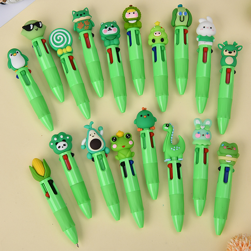 Bolígrafo multicolor de dibujos animados lindos bolígrafo de color creativo de presión multicolor bolígrafo multifuncional para estudiantes de primaria