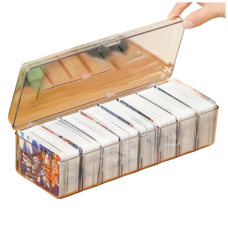 Tarjeta caja de almacenamiento tarjeta estrella tarjeta transparente Tarjeta de gran capacidad portátil juego rey tarjeta partición caja de almacenamiento con tapa