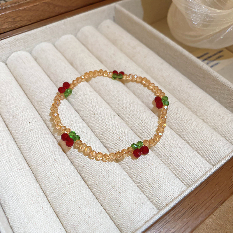 Cute Sweet Cherry Artificial Crystal Seed Bead Beaded Chain Beaded Bracelets Wholesale display picture 11