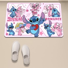 厂家直销趣味史迪仔浴室地垫家用卫生间吸水脚垫软硅藻泥防滑地毯