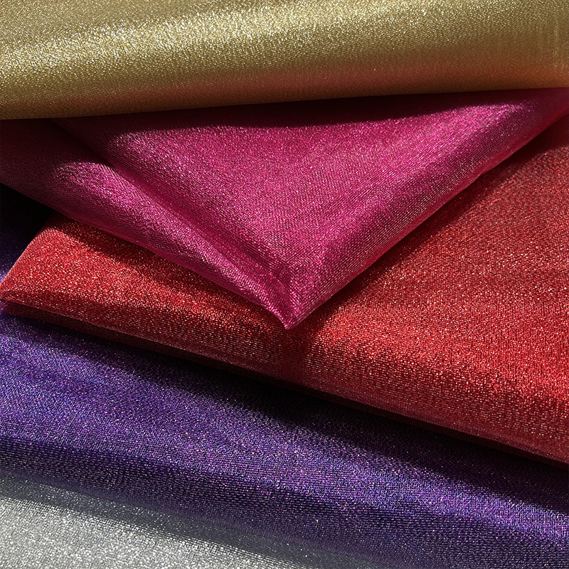 Hardened Indian Yarn Organza Fabric Spring and Summer Dress Top Metallic Women's Wear Gold Silk Packaging Fabric