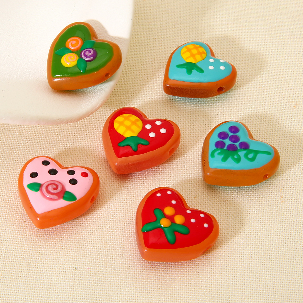 9g Weight Beads Jewelry Making Type 25*25mm Jewelry Making Size 1 Piece Quantity Glass Material Fruit, Heart Shape, Boots Pattern Cute, Sweet Style Irregular Craft 1 Piece 25*25mm Glass Fruit Heart Shape Boots Polished Beads DIY Jewelry Accessories 15