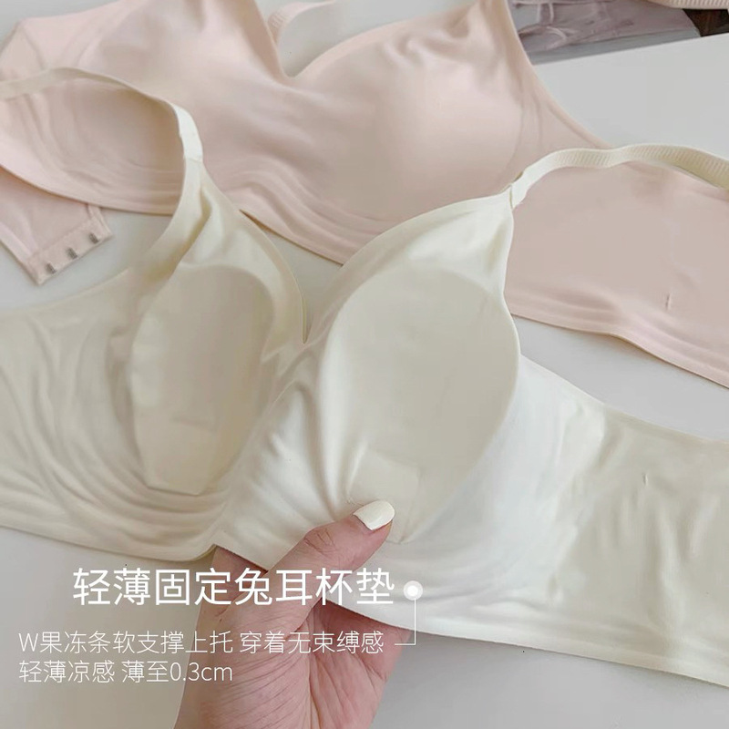 Underwear for Large Breasts That Makes Them Appear Smaller, Seamless and Thin, Summer Bra for Small Breasts, Gathers Side Breasts, Large Size Bra, Breathable and Comfortable