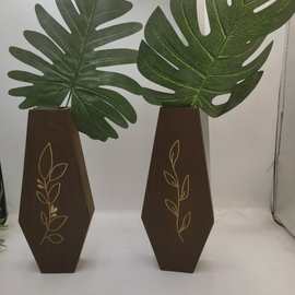 跨境木质花瓶干花架墙壁装饰室内壁挂式插花容器花瓶架现代风木艺
