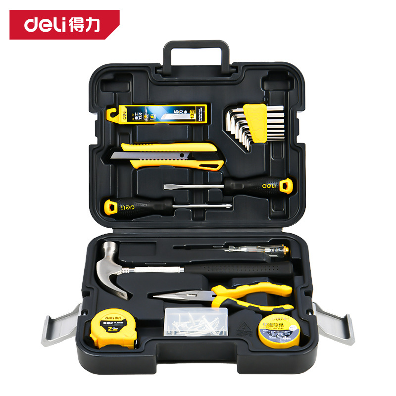Deli herramientas traje multifuncional caja de herramientas del hogar herramientas de hardware electricista manual de Mantenimiento Integral Conjunto traje