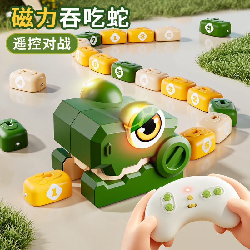 Cross-border remote control magnetic snake toy for two-player battles, parent-child interactive game, magnetic snake-eating remote control car Cross-border remote control magnetic snake toy for two-player battles, parent-child interactive game, magnetic snake-eating remote control car