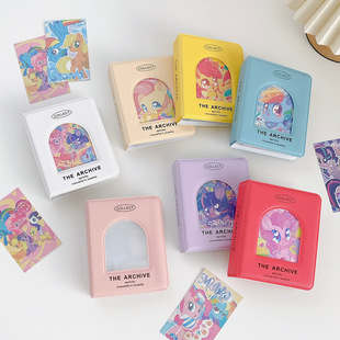 Wholesale Photo Album for Small Card Arch Window Leather Card Book 3.5inch Mini Polaroid Photos Pure Color Storage Photo Album Card Holder