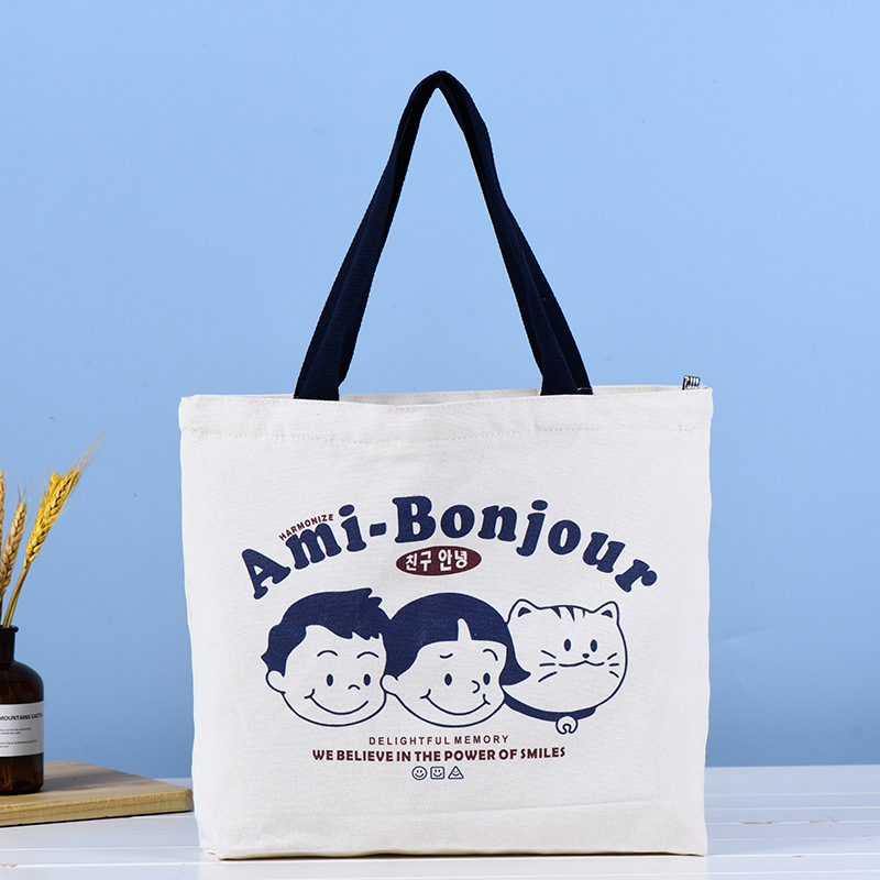 休闲帆布袋批发现货手提袋制作简约购物袋生产可加印LOGO