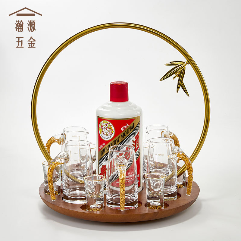 分酒器杯架家用白酒杯架酒具专用实木底托架子轻奢高档分酒器杯架