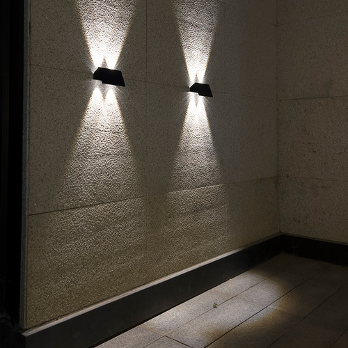 Outdoor solar ambiance wall lamp, perimeter wall courtyard spotlight, waterproof decorative up and down light wall