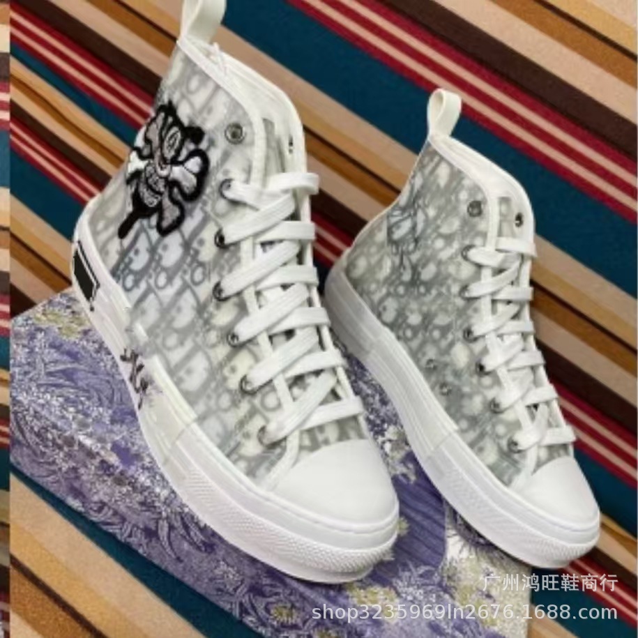 Estación europea D casa zapatos de alta calidad para hombre 2024 zapatos de lona transpirables zapatos blancos zapatos deportivos con letras estampadas planas para mujer