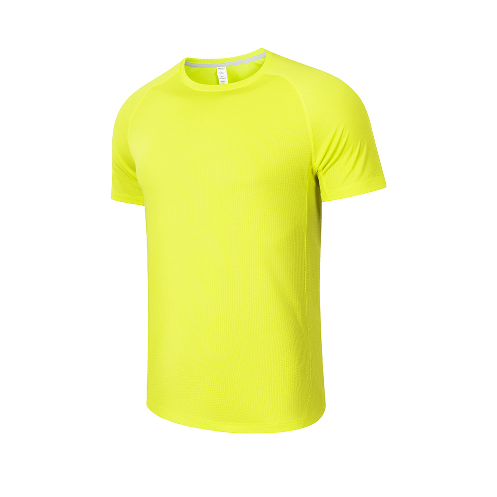 Camiseta deportiva de color sólido de manga corta de cuello redondo para hombres y mujeres, delgada maratón, entrenamiento de baloncesto, acondicionamiento físico, ropa seca rápida, verano