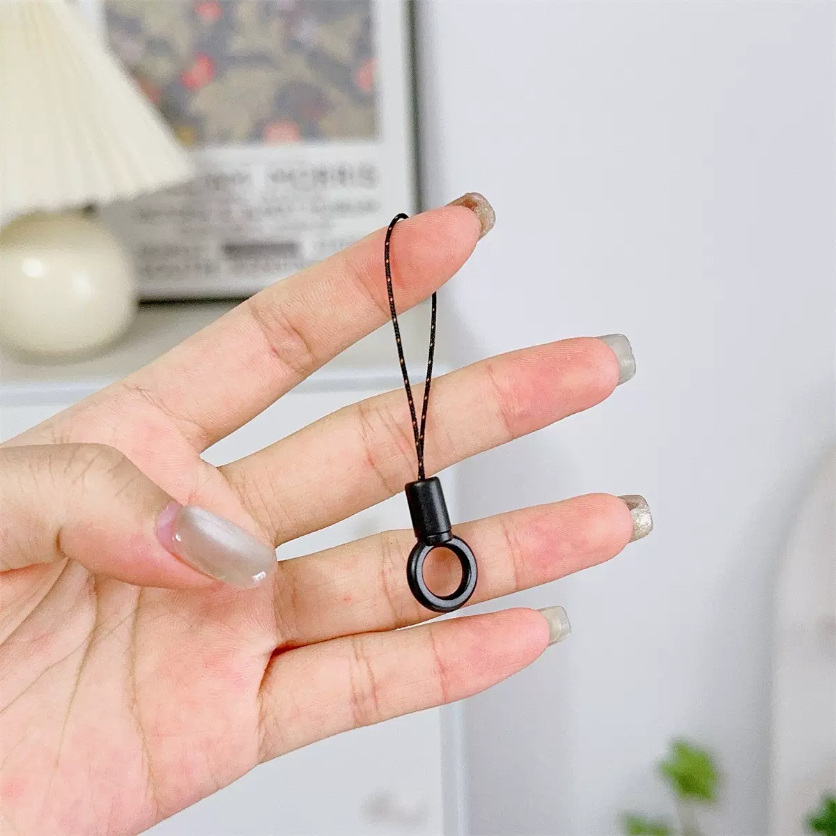 手机挂绳小绳头小吊环挂绳小加粗塑料头五金扣绳头厂家直销