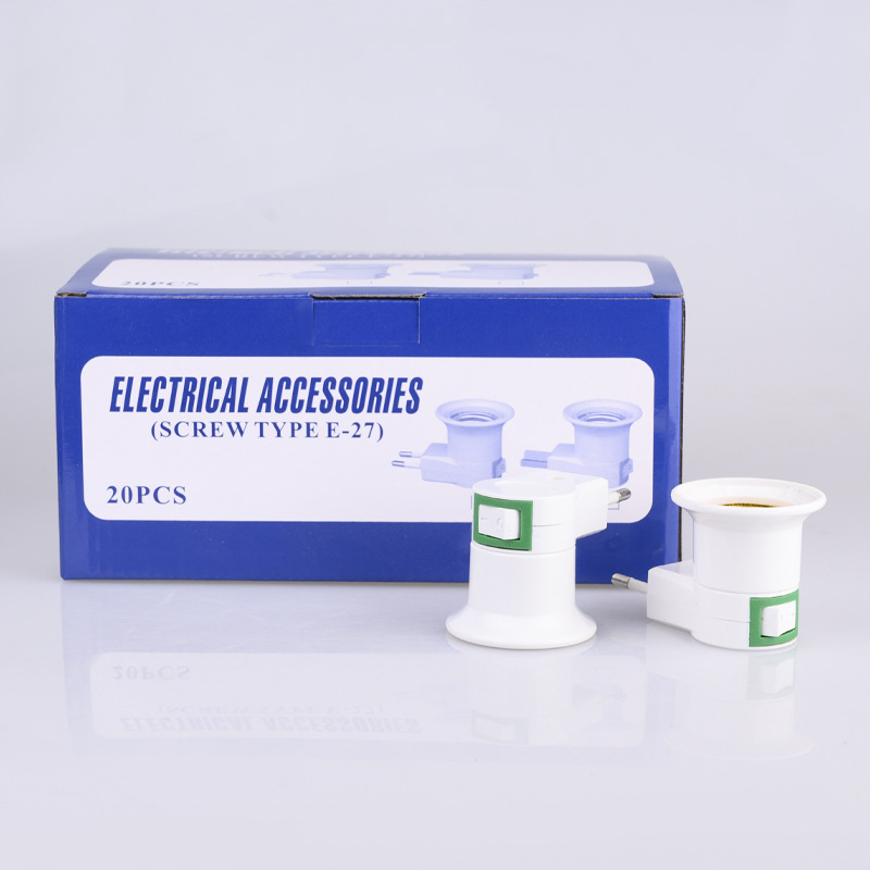 Portalámparas E27 con interruptor | Base tipo tubo para pared