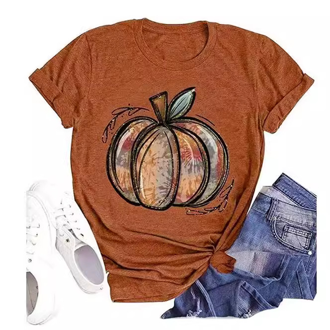 Europa y América nuevos elementos de Halloween Impresión digital manga corta hombres y mujeres Amazon fabricantes suministran 3D camiseta de las mujeres