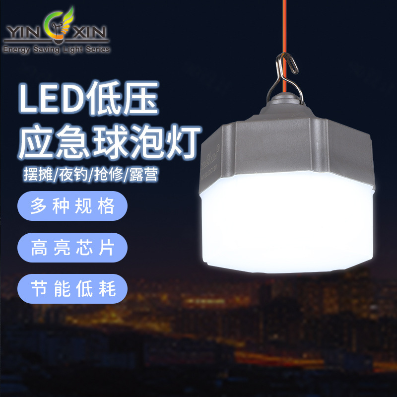 Customized Led Six-Sided 12V Wire Clip Screw Bulb Light Outdoor Camping Style Emergency Light Night Market Stall Light Garage Light