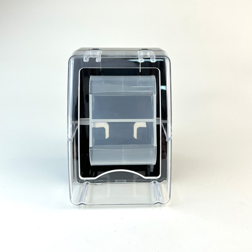 Transparent watch box, display box, square, high-end plastic watch box, packaging, storage box with hooks