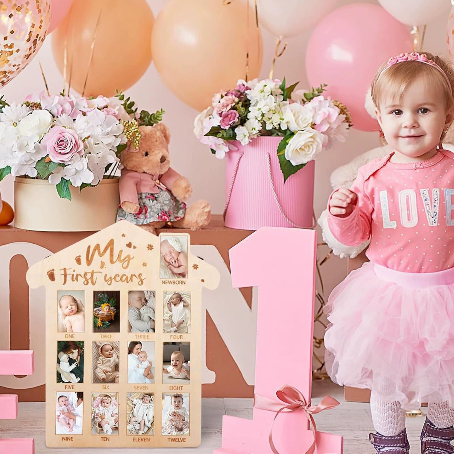 Амазонка неонатальная веха фоторамка деревянные поделки детский месяц юбилейный фотоальбом фотобумага