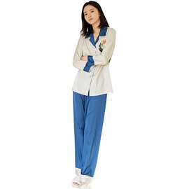 乔伊斯野兽樱桃炸弹夏季睡衣女柔滑丝缎短袖短裤可外穿家居服冰丝