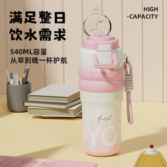 铂盛保温杯女生高颜值双饮带提手茶格学生316不锈钢大容量水杯