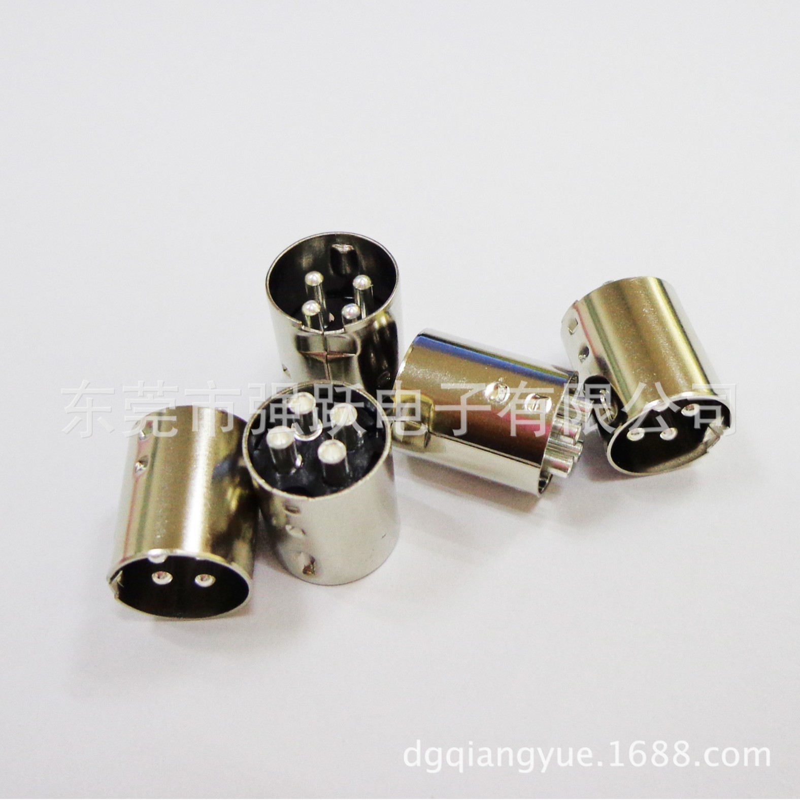 中din4P公头镀镍POWER din 3PN 连接器  插头