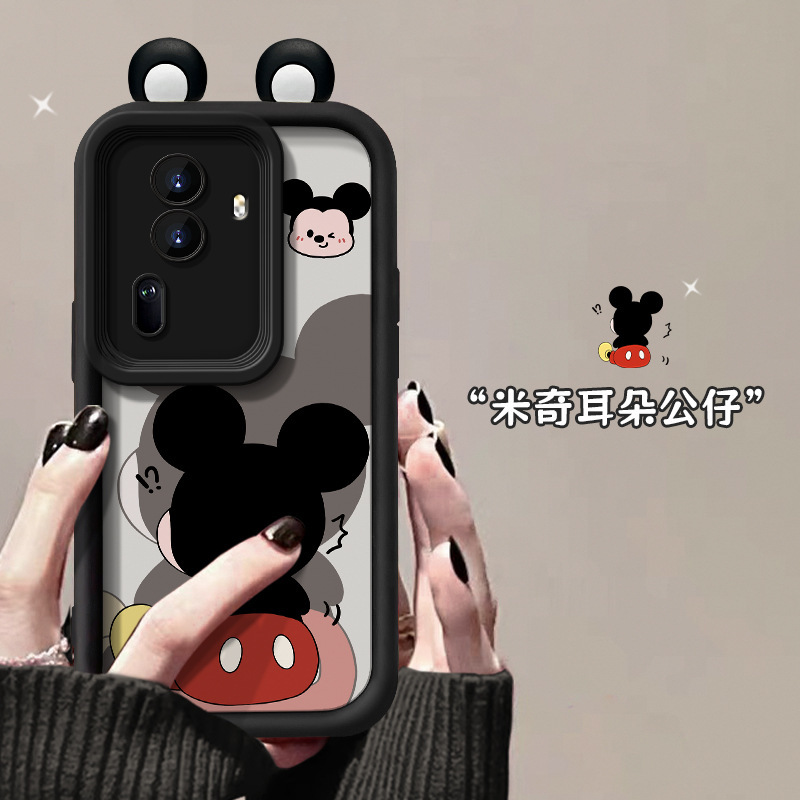 Mickey ear doll for opporeno11/10/9pro phone case findx7/6 frosted silicone a96