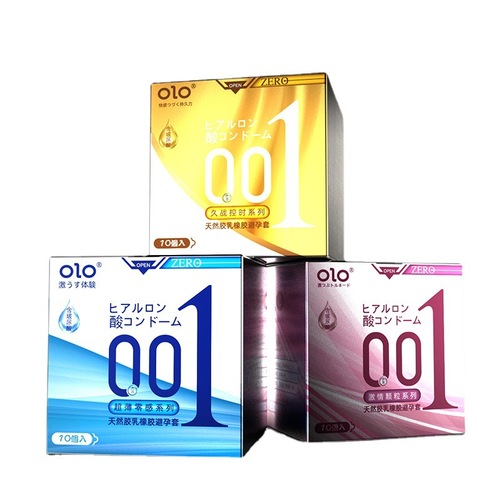 OLO Condom Hyaluronic Acid 001 Ultra-thin Pleasure Granule Condom Adult Family Planning Supplies Wholesale and Distribution 
