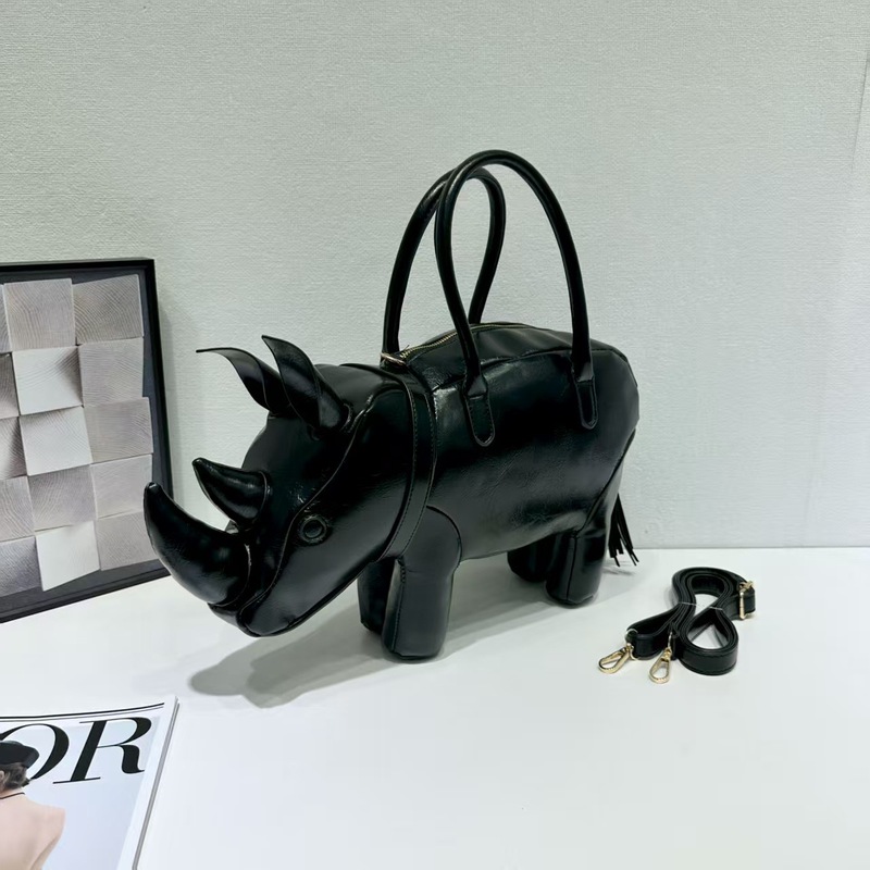 创意搞怪3D动物手提包犀牛形状异形包可单肩斜挎现货一件代发|undefined